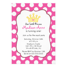 Invitation rose de fête d'anniversaire de princess