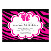 Invitation rose de fête d'anniversaire de Tween de