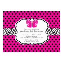 Invitation rose de fête d'anniversaire de Tween de