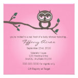 Invitation rose de hibou