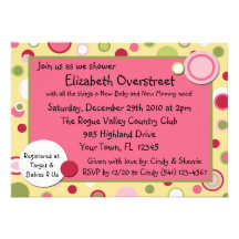 Invitation rose de partie de baby shower de bubble
