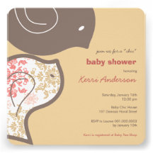 Invitation rose de partie de baby shower de poussi