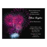 Invitation rose de partie de retraite de feux d'ar