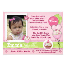 Invitation rose de petit gâteau ADORABLE (photo)
