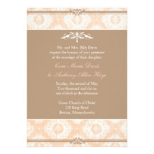 Invitation rose de Victoria mariage damassé