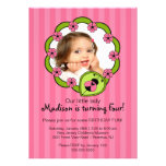 Invitation rose douce d'anniversaire de photo de c