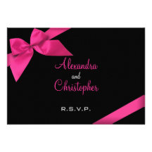 Invitation rose du ruban RSVP
