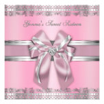 Invitation rose et argenté chic