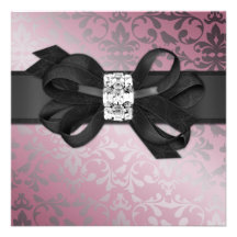 Invitation rose et argenté élégant avec l'arc de d