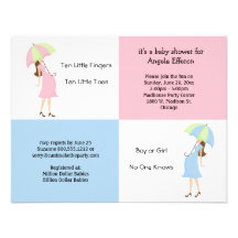 Invitation rose et bleue lunatique de baby shower
