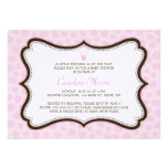 Invitation rose et brun de petite princesse de bab