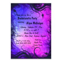 Invitation rose et pourpre de partie de Bacheloret