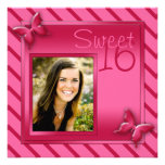 Invitation rose et rouge de sweet sixteen de rayur