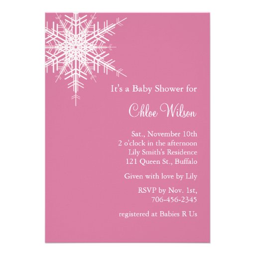 Invitation rose excentré de baby shower de Milou
