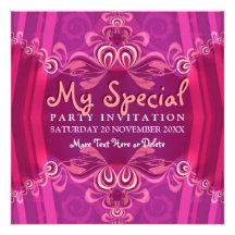 Invitation rose exotique de partie de boudoir de f