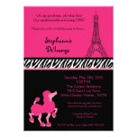 invitation rose Girly d'anniversaire de Paris du c