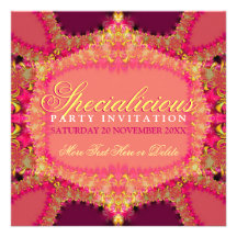 Invitation rose Girly de partie de Specialicious d