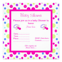 INVITATION ROSE LUMINEUSE DE BABY SHOWER DE POINT 