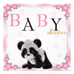 Invitation rose mignon de baby shower d'ours panda