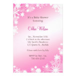 Invitation rose molle de baby shower de flocons de
