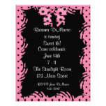 Invitation rose noire de point de polka