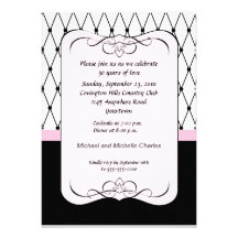 Invitation rose parisienne d'anniversaire