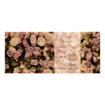Invitation rose victorienne de cérémonie de mariag