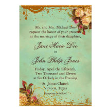 Invitation rose victorienne élégante