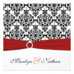 Invitation rouge, blanche, et noire de mariage dam
