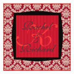 INVITATION ROUGE CHIQUE DE DAMASSÉ POUR LE RENOUVE