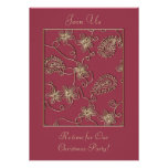 Invitation rouge de Noël d'or