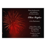 Invitation rouge de partie de retraite de feux d'a