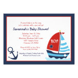 Invitation rouge et bleue de baby shower du voilie invitations