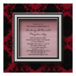 Invitation rouge et noire de fête d'anniversaire d