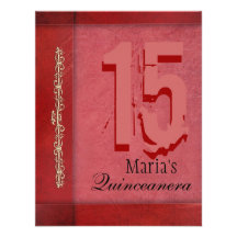 Invitation rouge et rose de Quinceanera