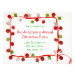 Invitation rouge et verte de fête de Noël