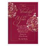 Invitation rouge-foncé de babiole de fête de Noël