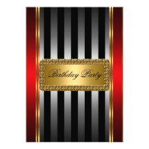 Invitation rouge noire argentée d'art déco d'or