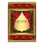 Invitation rouge noire d'or rétro