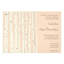 Invitation roux de mariage d'arbre de bouleau de L