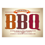 Invitation rustique de partie de BBQ de pays vinta