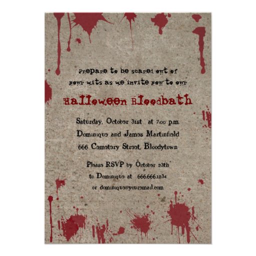 Invitation sanglante de partie de Halloween