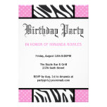 Invitation sauvage rose de fête d'anniversaire de 