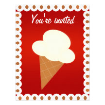 Invitation sociale de partie de crème glacée
