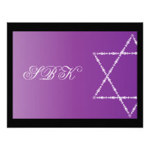 Invitation Sydney Blair RSVP pourpre de bat mitzva
