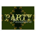 Invitation terreuse verte de partie cartes de vœux