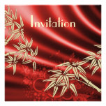 Invitation tout le bambou rouge en soie d'occasion