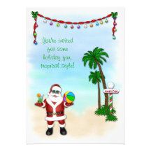 Invitation tropicale de vacances de Père Noël