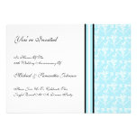 Invitation turquoise de damassé de fête d'annivers