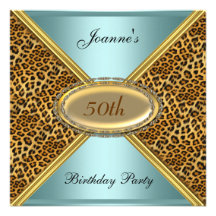 Invitation turquoise de fête d'anniversaire de léo